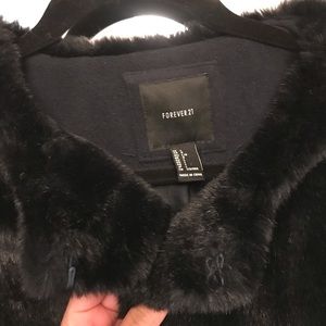 Black fur coat